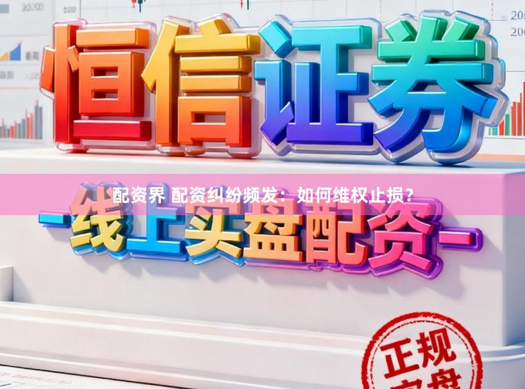 配资界 配资纠纷频发：如何维权止损？